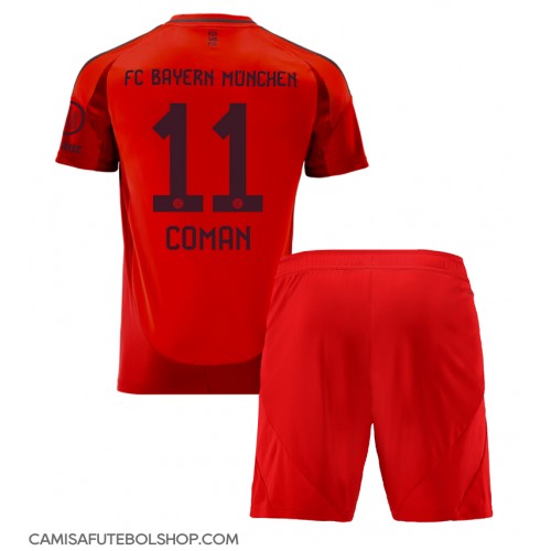 Camisa de time de futebol Bayern Munich Kingsley Coman #11 Replicas 1º Equipamento Infantil 2024-25 Manga Curta (+ Calças curtas)